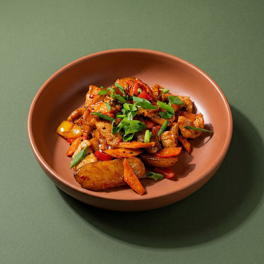 Свинина с овощами WOK